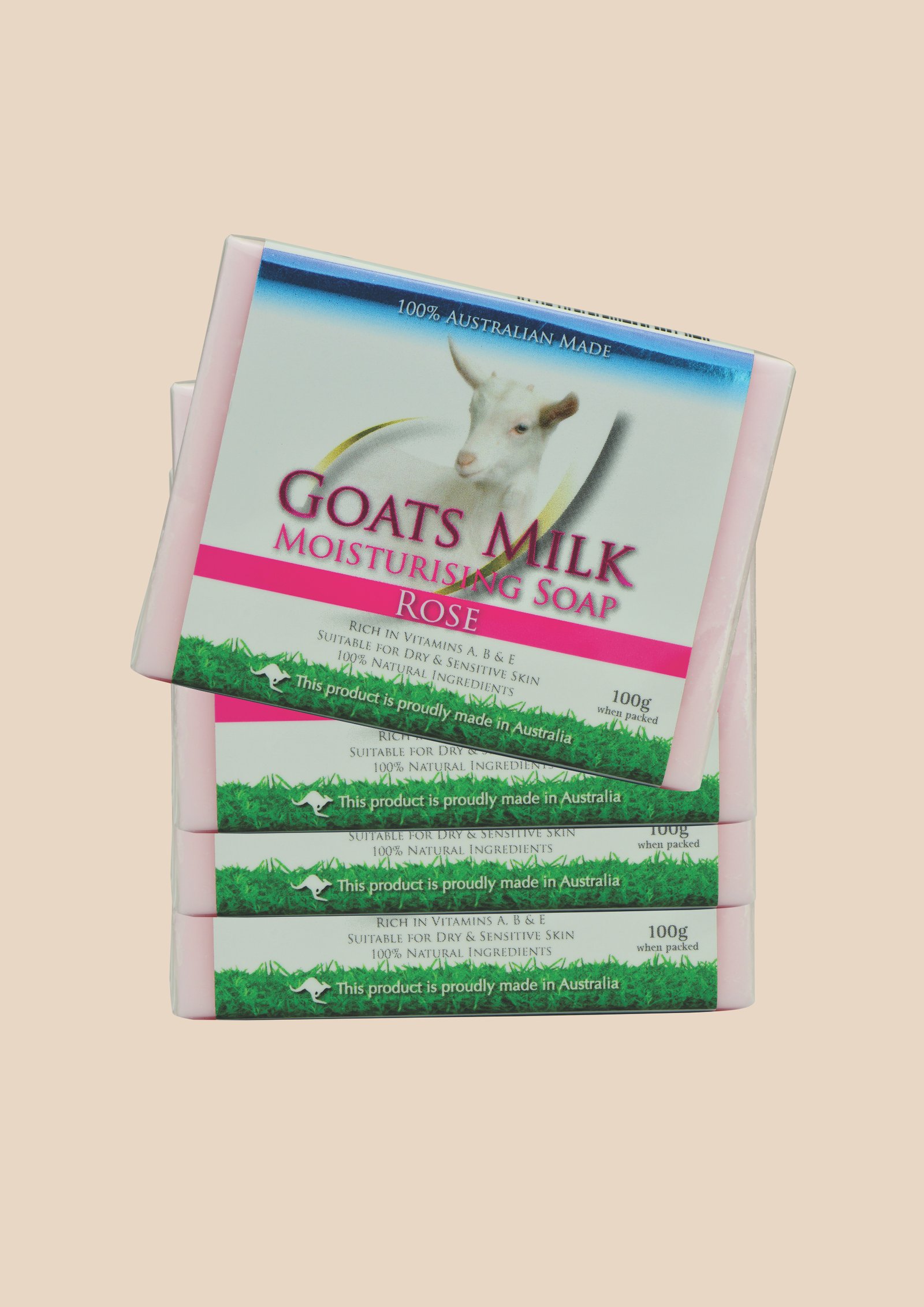 Goats Milk Rose Moisturising Soap 4 pack
