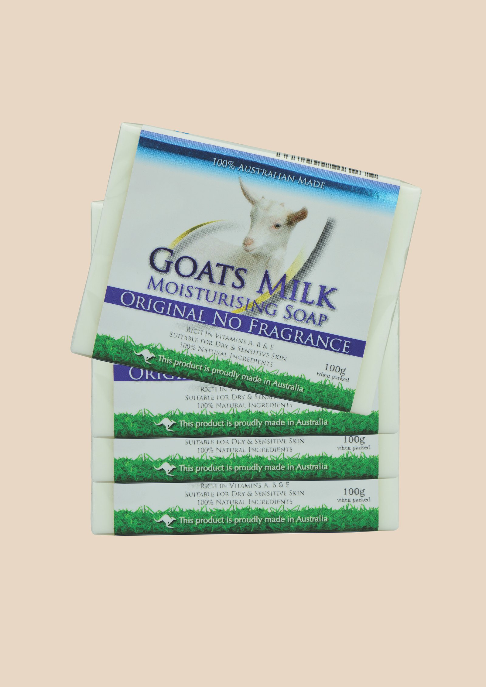 Goats Milk Original/No Fragrance Moisturising Soap 4 pack